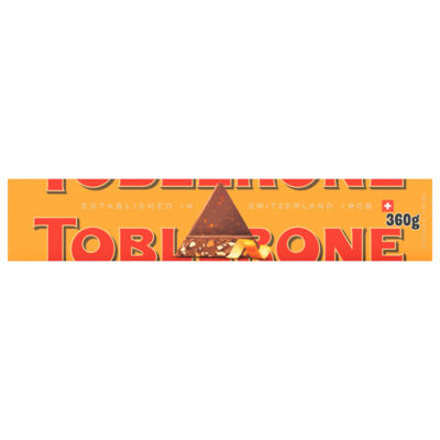 Toblerone honey almond nougat orange twist chocolate block 360g (British brand)