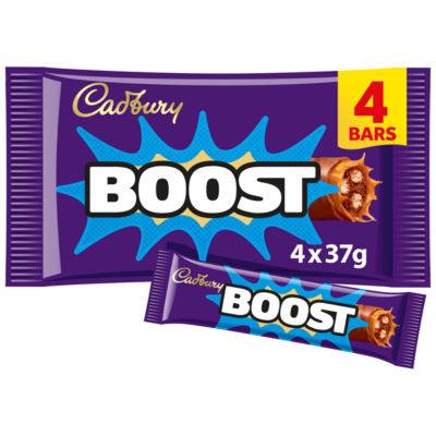 Cadbury Boost milk chocolate bar with caramel and biscuit 148g - British product