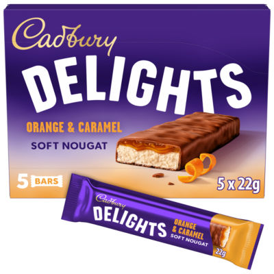 Cadbury Delights Chocolate Orange & Caramel Treat Bars 110g