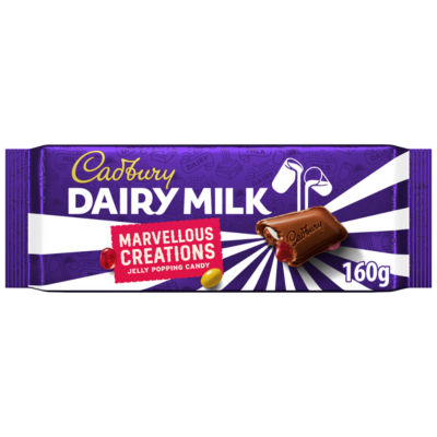 Cadbury Jelly Popping Candy chocolate bar 160g - British product