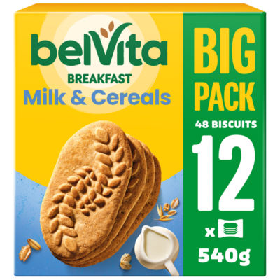 Belvita Milk & Cereals Biscuits Snack Bars Multipack 540g - British product