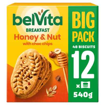 Belvita Frokost Honning & Nøtter med Sjokoladebiter Frokostkjeks 540g