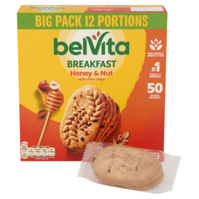 Belvita Frokost Honning & Nøtter med Sjokoladebiter Frokostkjeks 540g