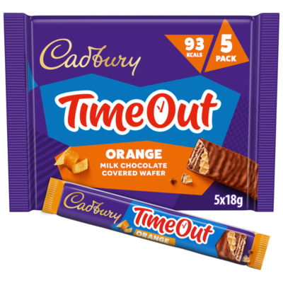 Cadbury Timeout orange chocolate wafer bars 90g (British brand)