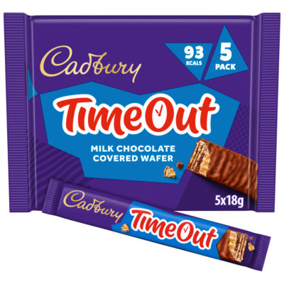 Cadbury Timeout milk chocolate wafer bars 90g - British product