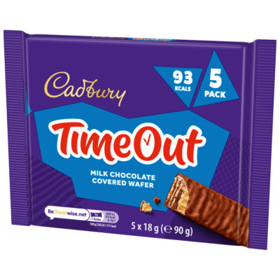 Cadbury Timeout milk chocolate wafer bars 90g - British product