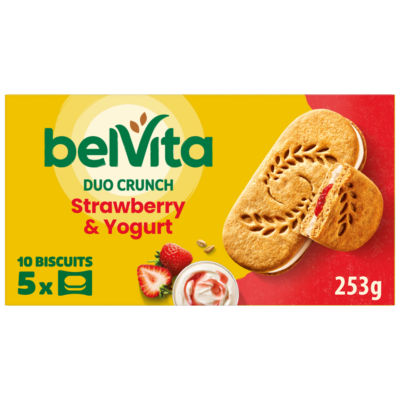 Belvita Duo Crunch cereal snack bar strawberry yogurt 250g - British product