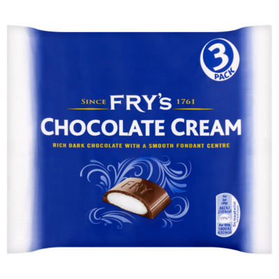 Fry's chocolate cream chocolate bar 3 pack 147g - British product