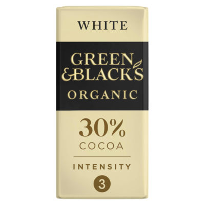 Green & Black's organic white chocolate bar 90g, UK version