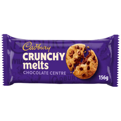 Cadbury Crunchy Melts Chocolate Centre Chocolate Chip Cookies 156g - British product