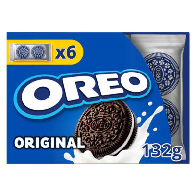 Oreo Lunchbox vanilla chocolate sandwich biscuits 132g, imported from the UK
