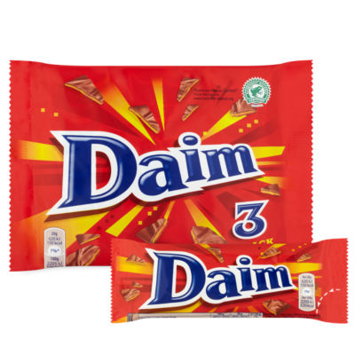 Daim milk chocolate almond caramel bar 84g multipack - British product