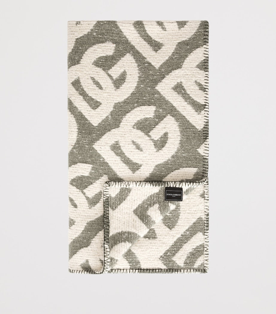 Dolce&Gabbana Wool-Cashmere-Silk Logo Throw 140cm x 180cm - British product
