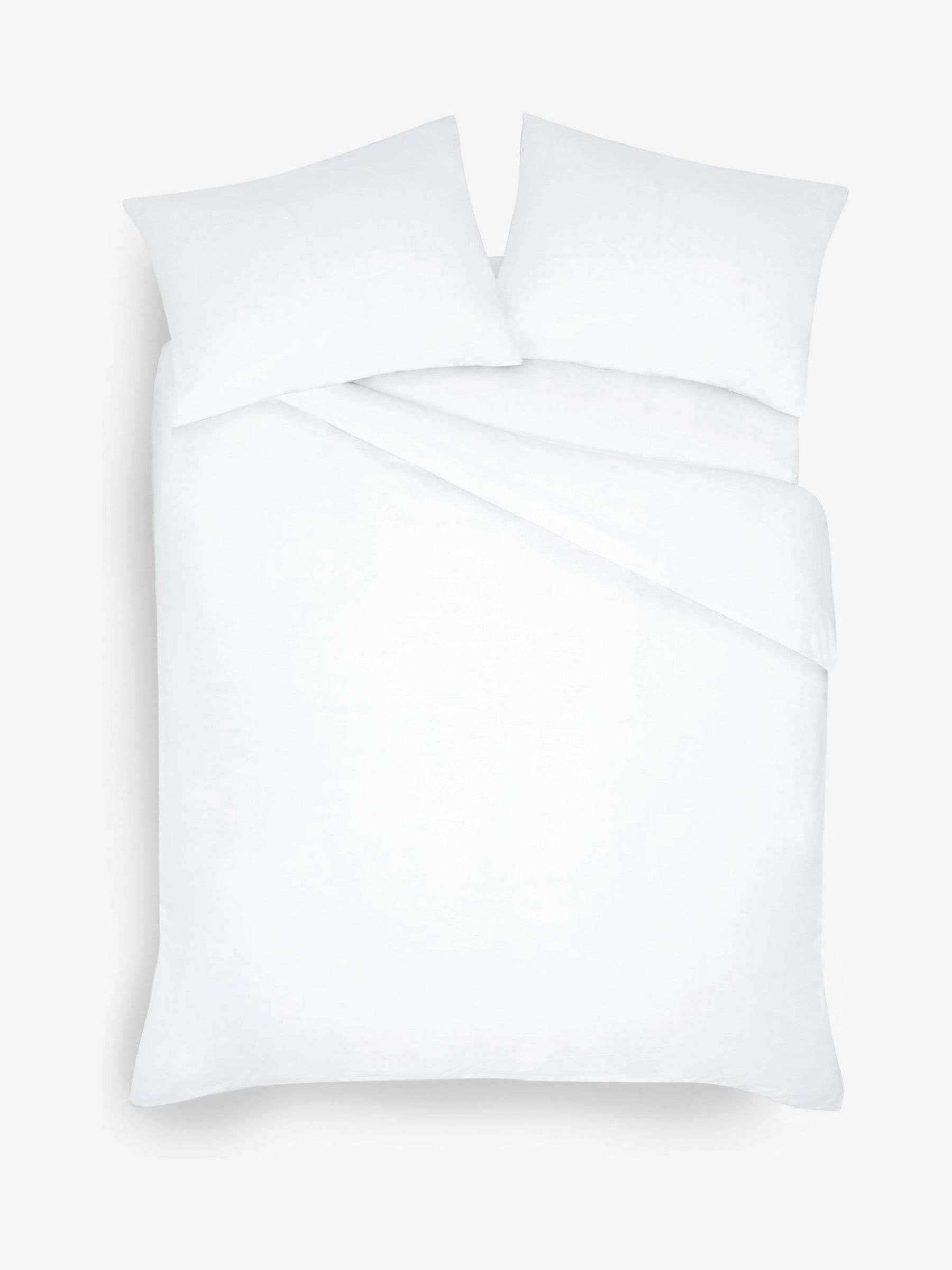 White supersoft brushed cotton duvet cover and pillowcase set, imported from the UK