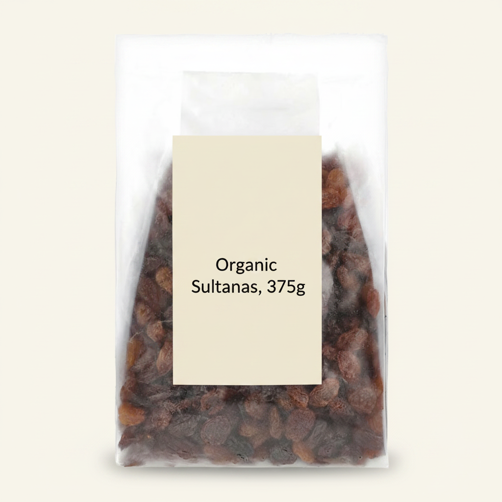 Holland & Barrett organic sultanas 375g pouch, UK version
