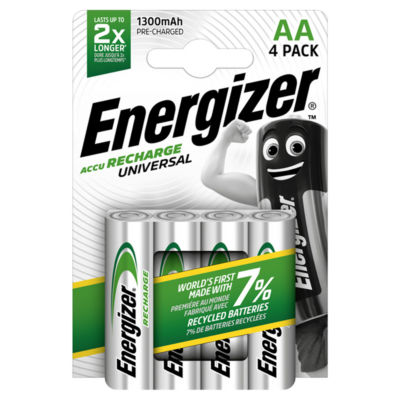 Energizer Accu Recharge Universal AA rechargeable batteries 4 pack - British product