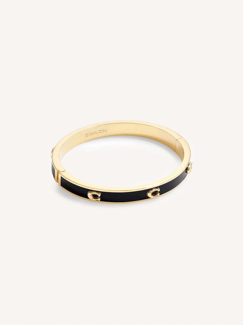 COACH black and gold enamel bangle bracelet - British product