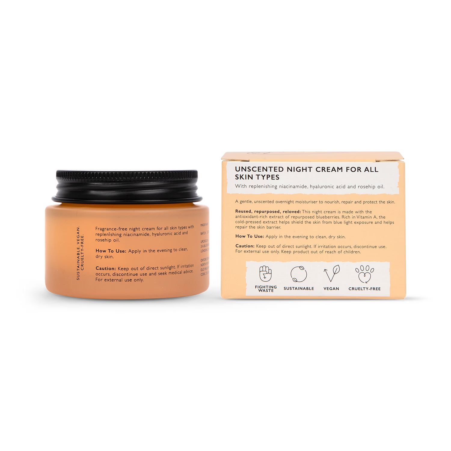 UpCircle night cream with hyaluronic acid niacinamide 55ml (British brand)