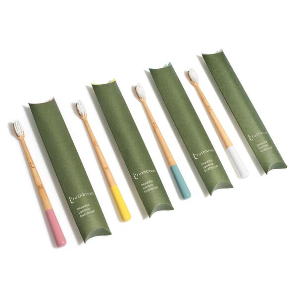 Truthbrush bamboo toothbrush Sunrise 4 Pack (British brand)