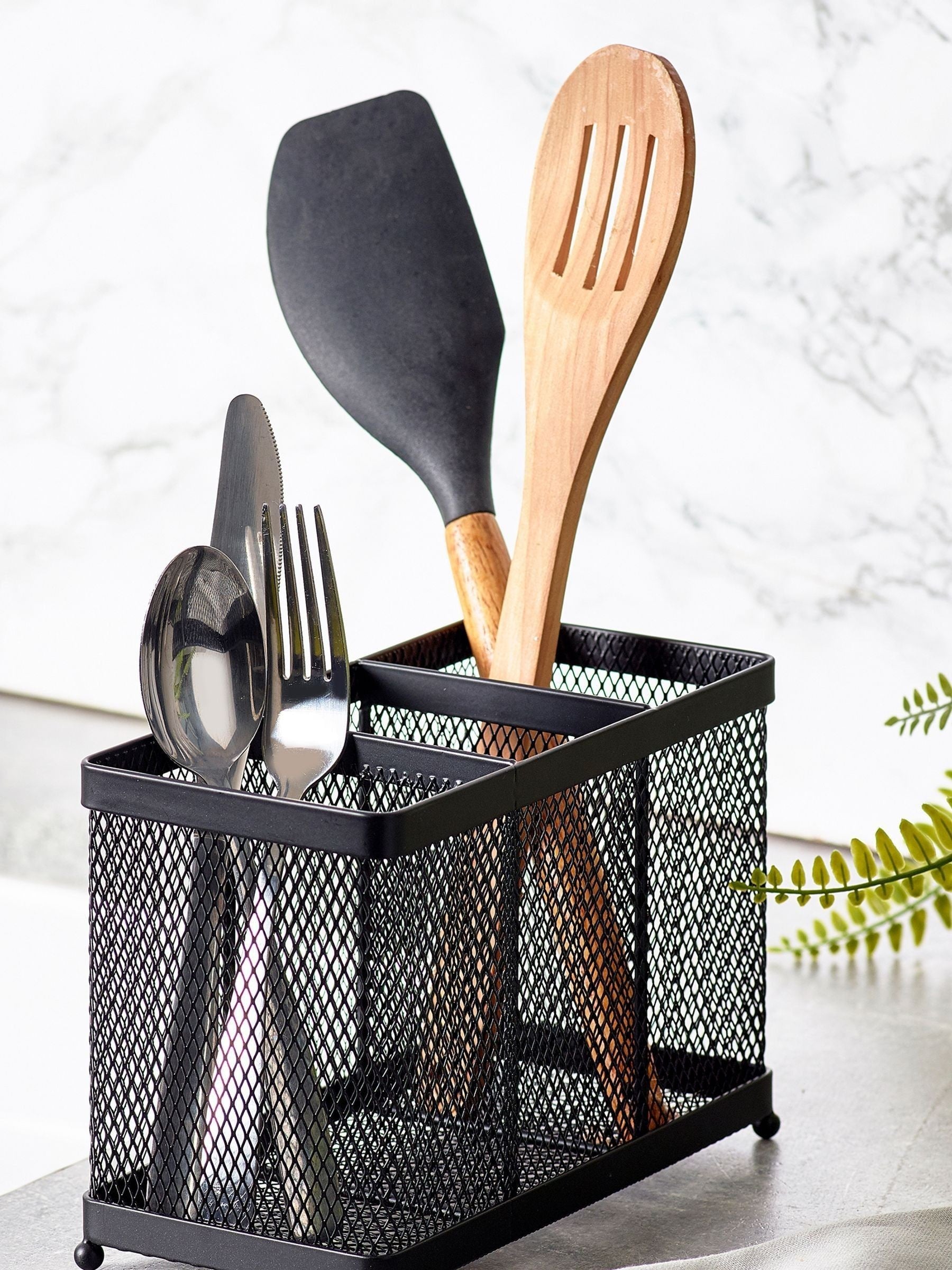 Black wire cutlery drainer - British product