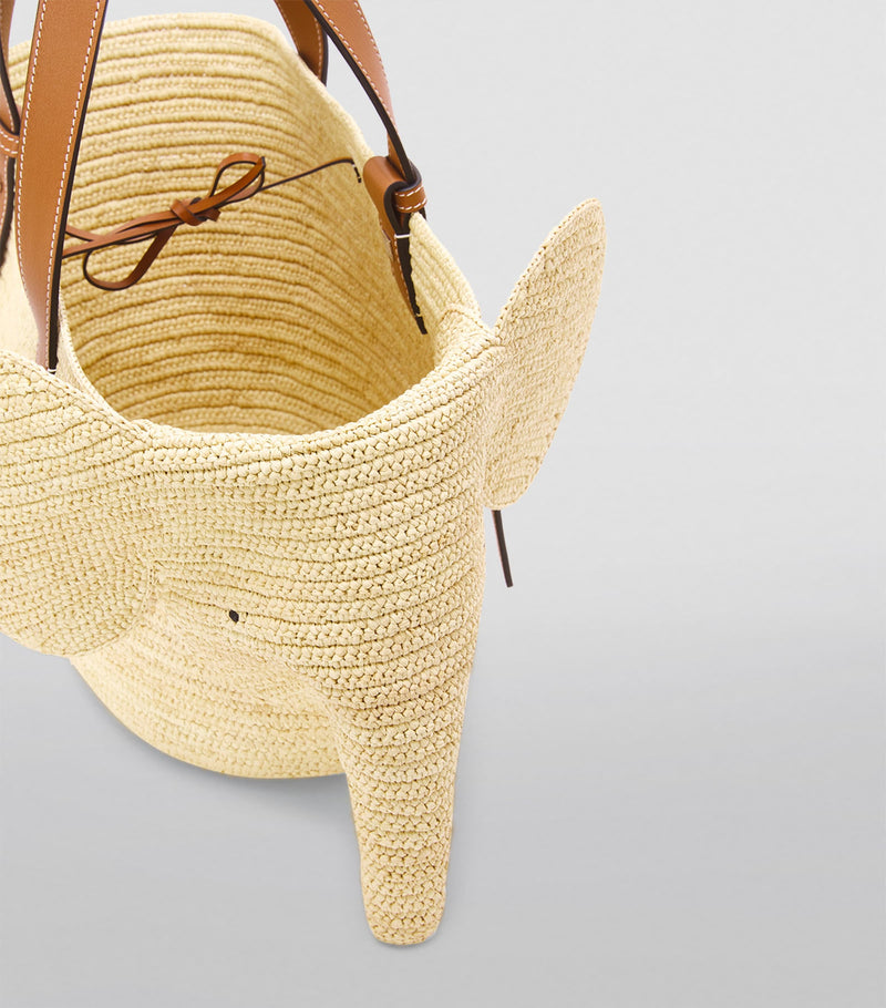 LOEWE Woven Elephant Basket Tote Bag