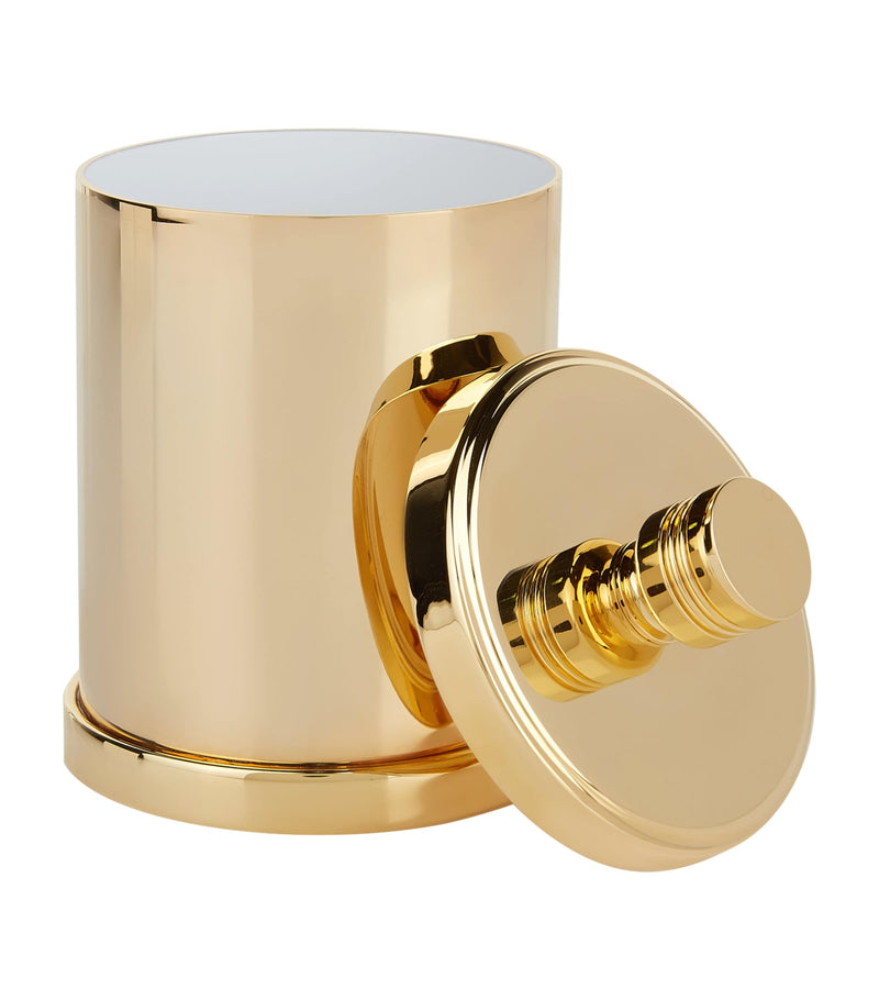 ZODIAC Cylinder Gold-Plated Cotton Bud Jar