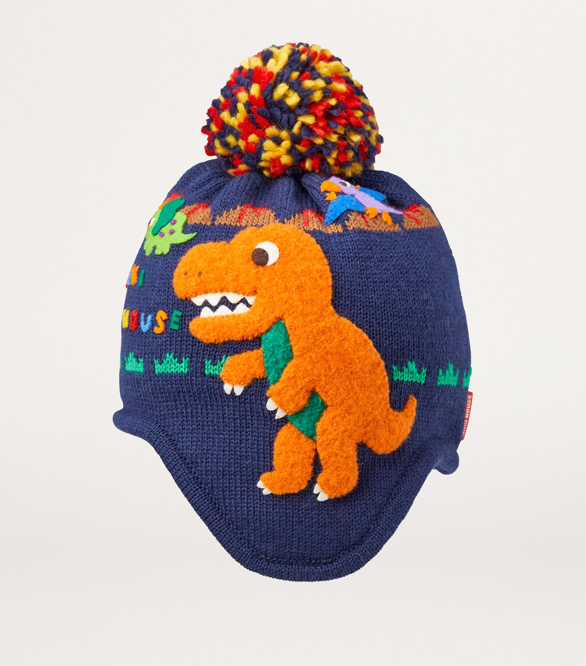 Miki House wool-blend dinosaur hat, imported from the UK
