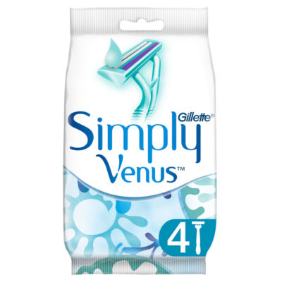 Gillette Venus Simply 2 disposable razors pack of 4 (British brand)