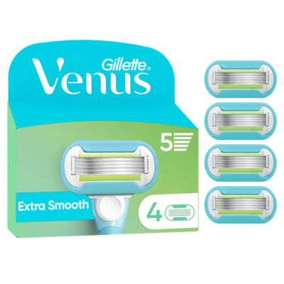 Venus Extra Smooth women's razor blade refills 4 pack (British brand)
