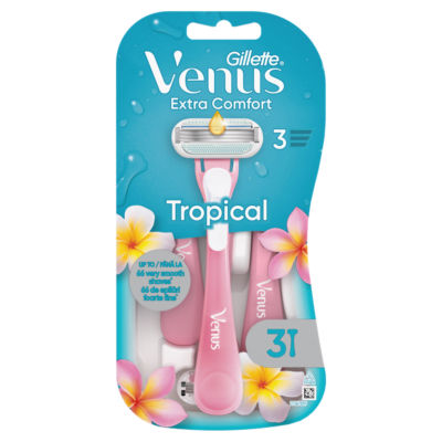 Venus Gillette Tropical women's disposable razors pack of 3 (British brand)