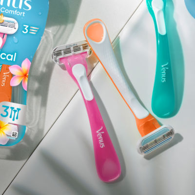 Venus Gillette Tropical women's disposable razors pack of 3 (British brand)