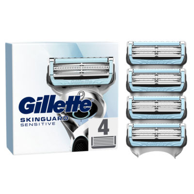 Gillette SkinGuard Sensitive razor blade refills 4 pack, UK version