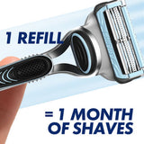 Gillette SkinGuard Sensitive razor blade refills 8 pack, UK version