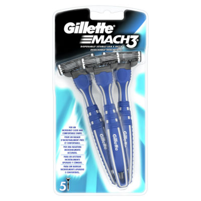 Gillette Mach3 men's disposable razors pack of 5, UK version