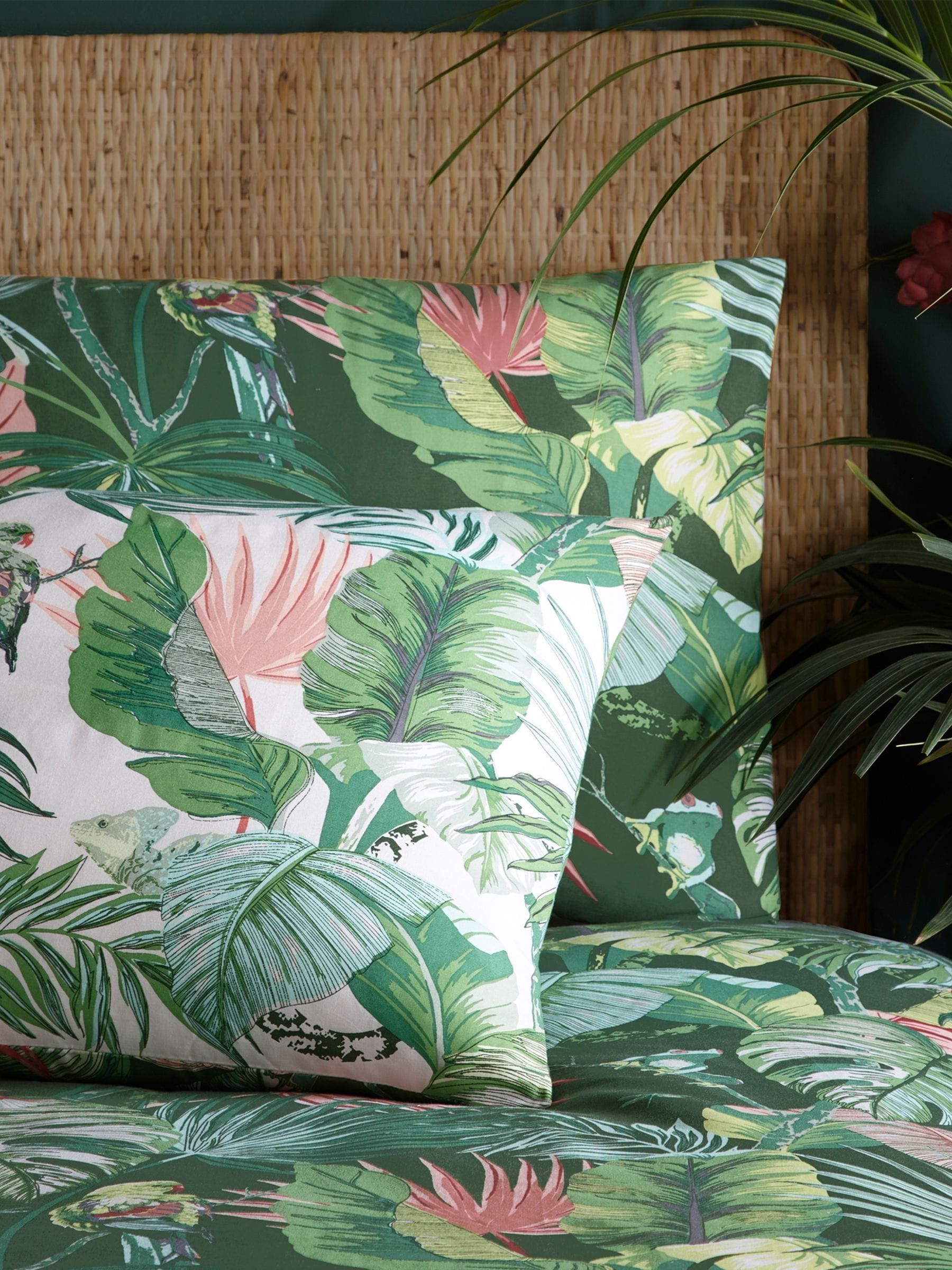Furn Jade Green Amazonia Rainforest Reversible Duvet Cover and Pillowcase Set
