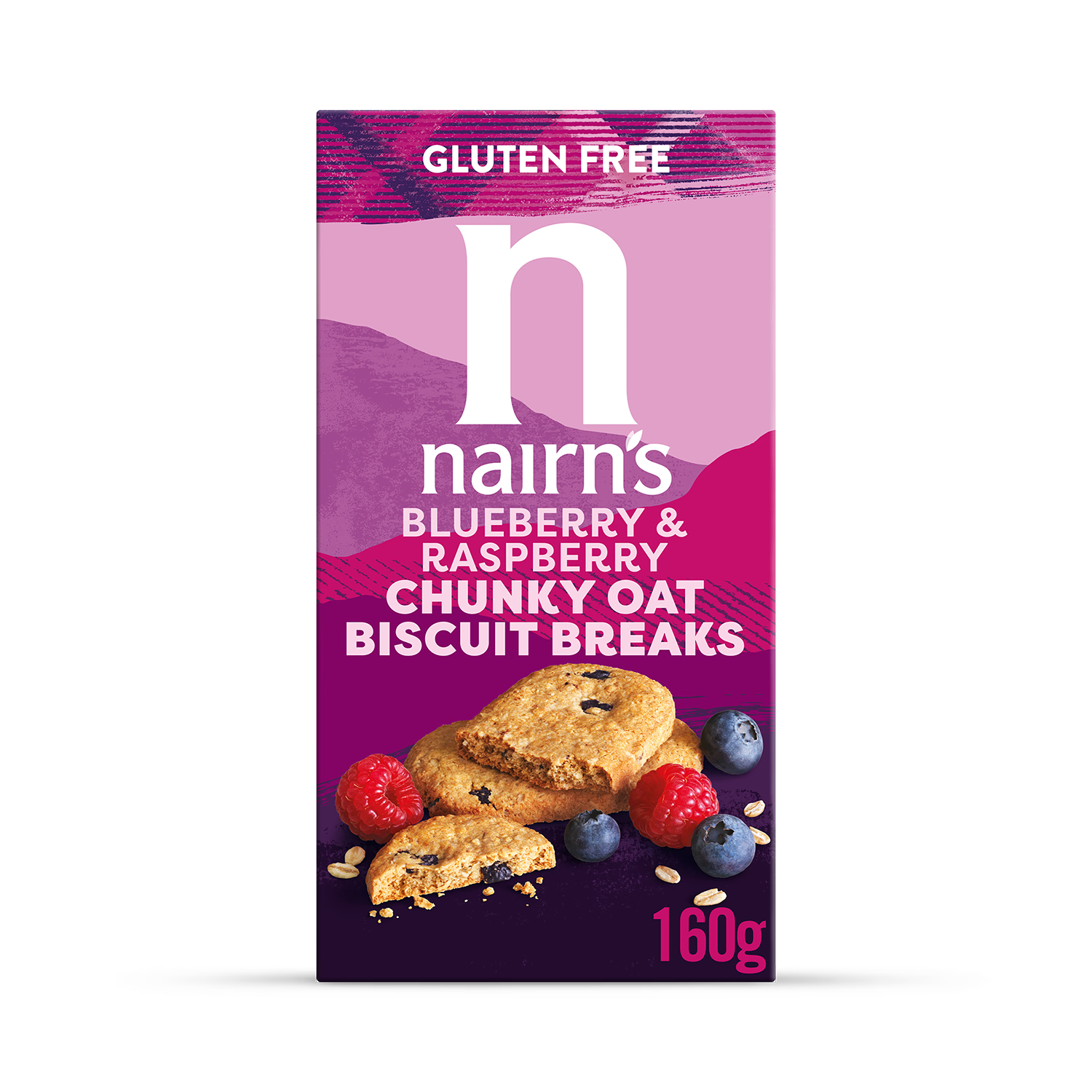Nairn's Gluten Free Blueberry & Raspberry Chunky Oat Biscuit Breaks 160g