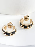 COACH black/gold tone signature enamel hoop earrings - British product
