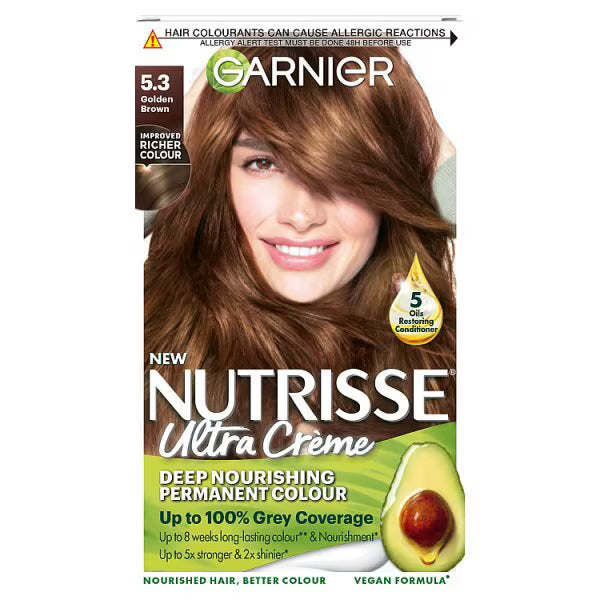 Garnier Nutrisse Golden Brown hair dye imported from the UK