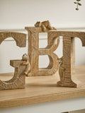 Bertie Bear monogram ornament wood effect 16cm, imported from the UK