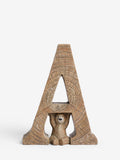 Bertie Bear monogram ornament wood effect 16cm, imported from the UK
