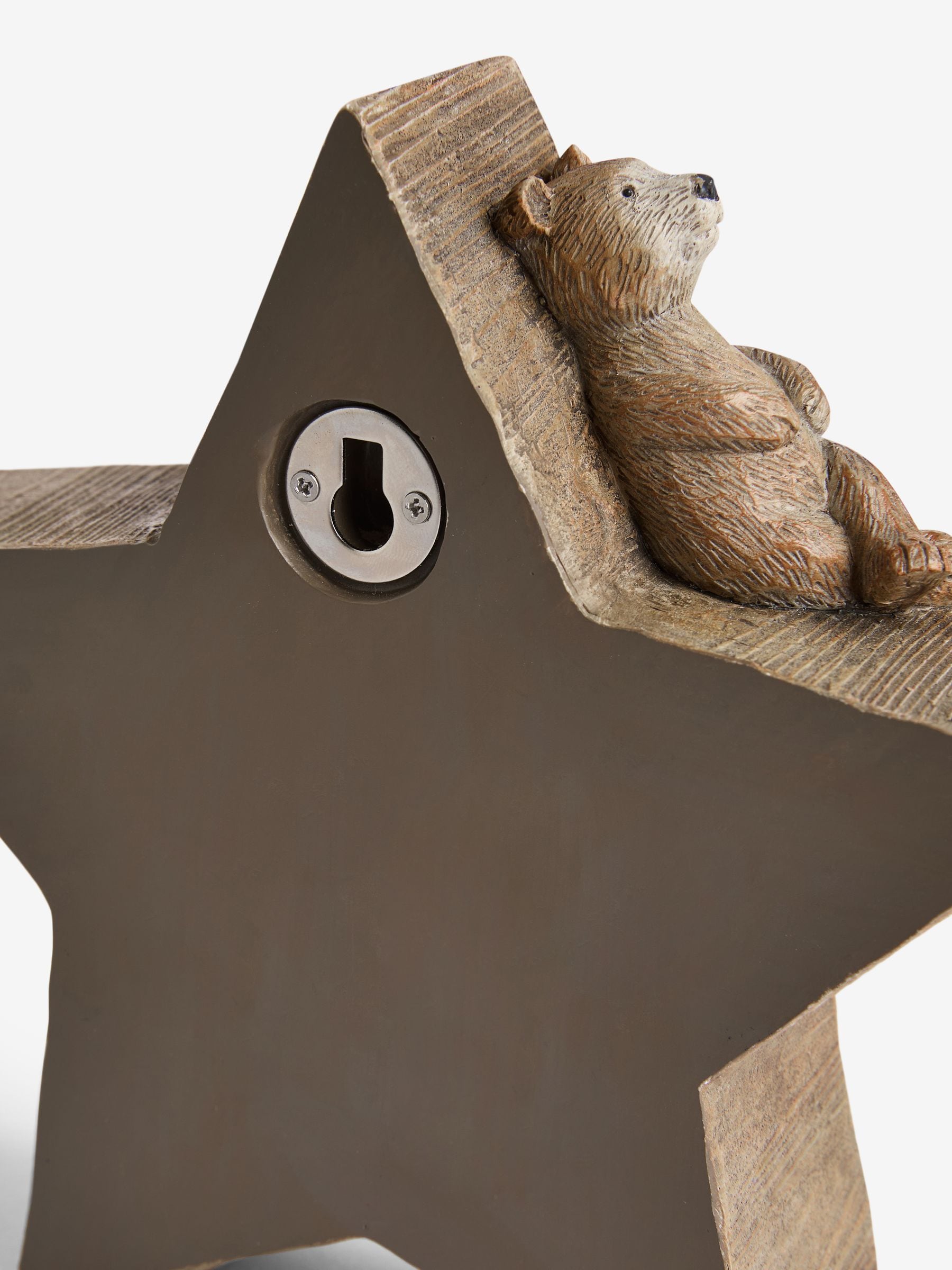 Bertie Bear monogram ornament wood effect 16cm, imported from the UK