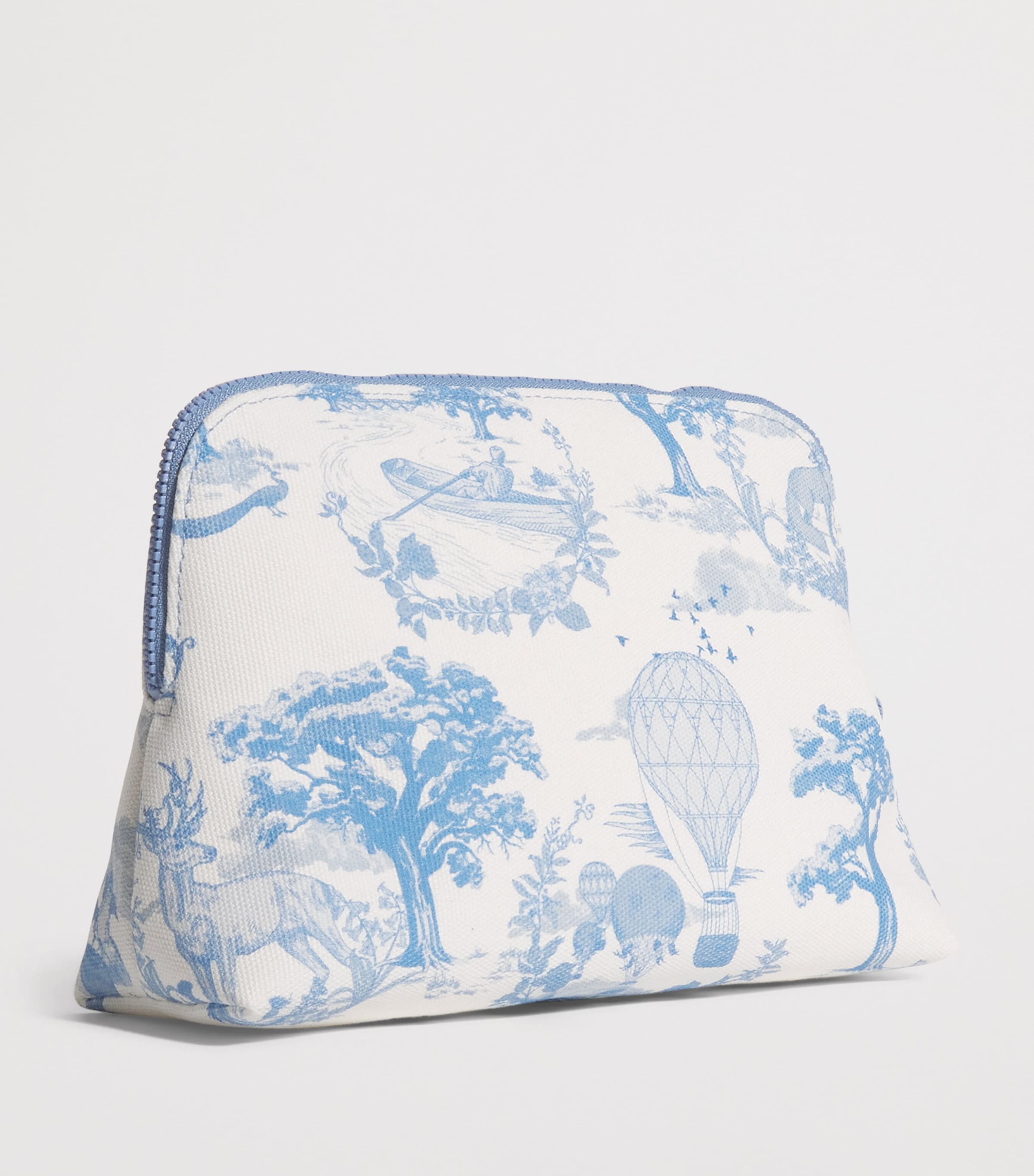 Harrods Toile Half Moon Cosmetic Bag