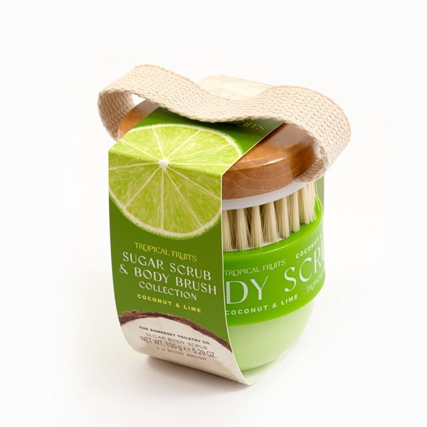 Tropical Fruits Coconut Lime Sugar Scrub Set 150g (British brand)