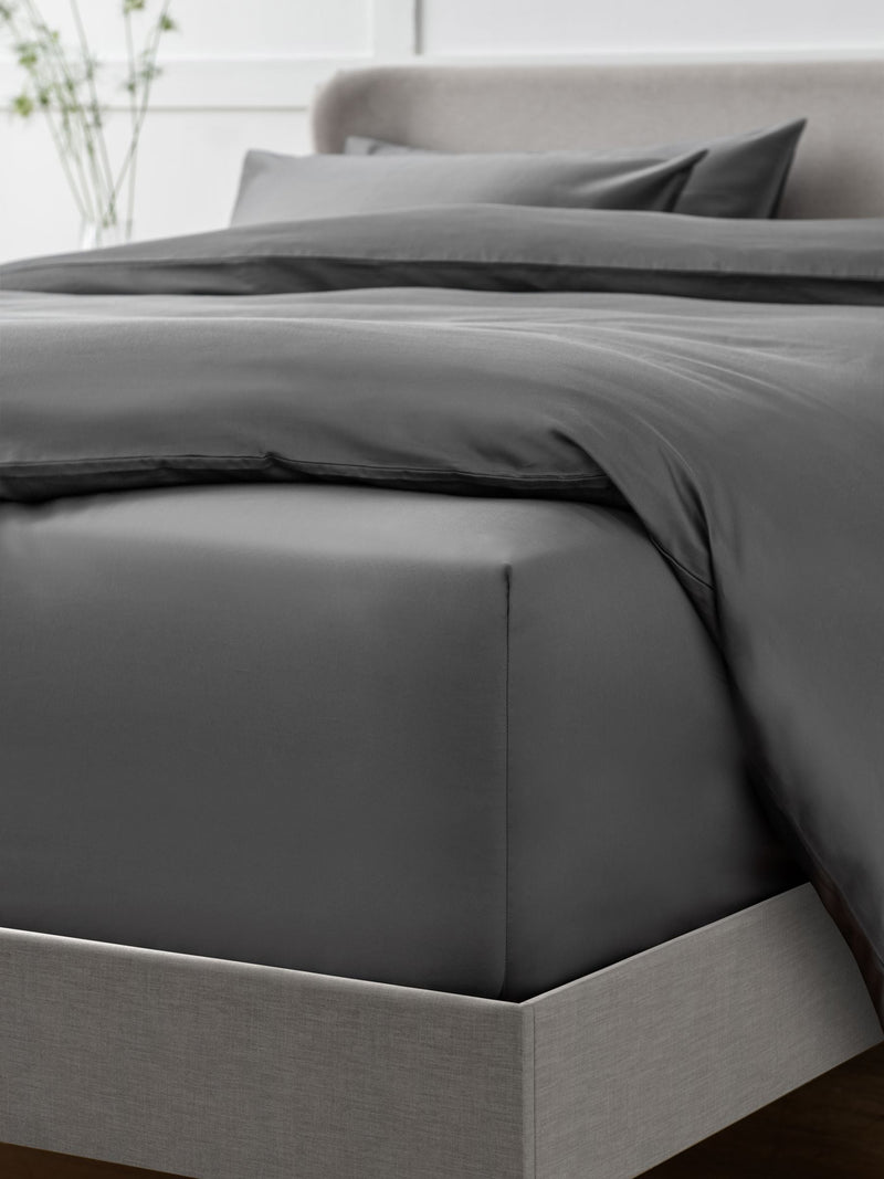 Charcoal Grey Egyptian cotton fitted sheet - British product