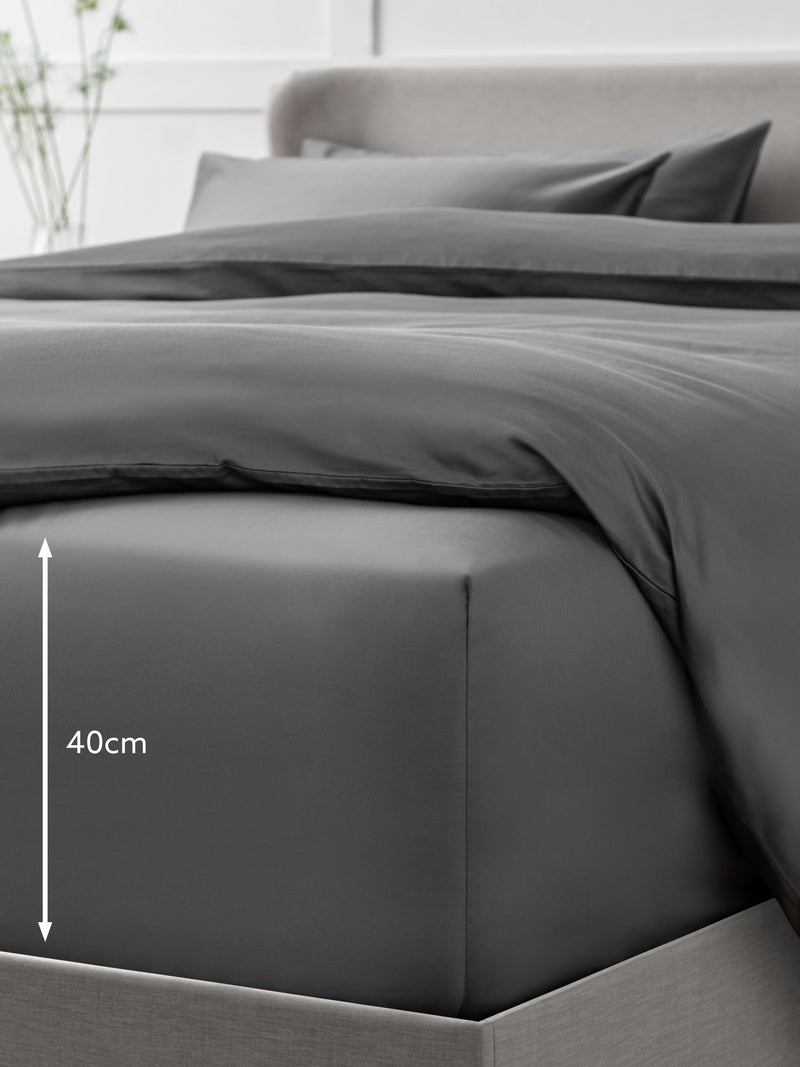 Charcoal Grey Egyptian cotton fitted sheet - British product