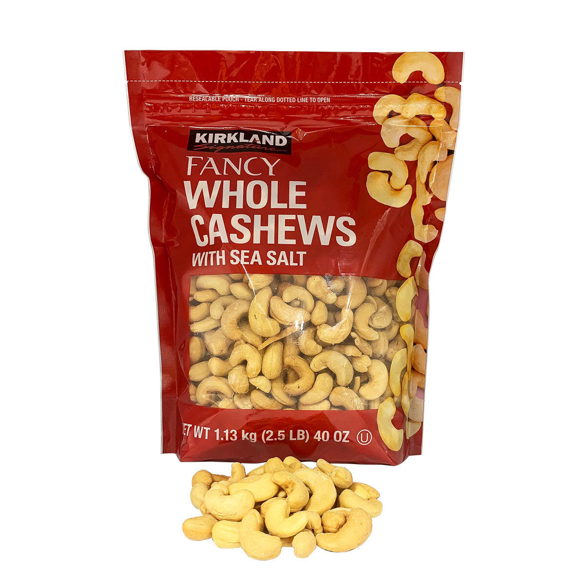 Kirkland Signature salted cashews 1.13kg, UK version