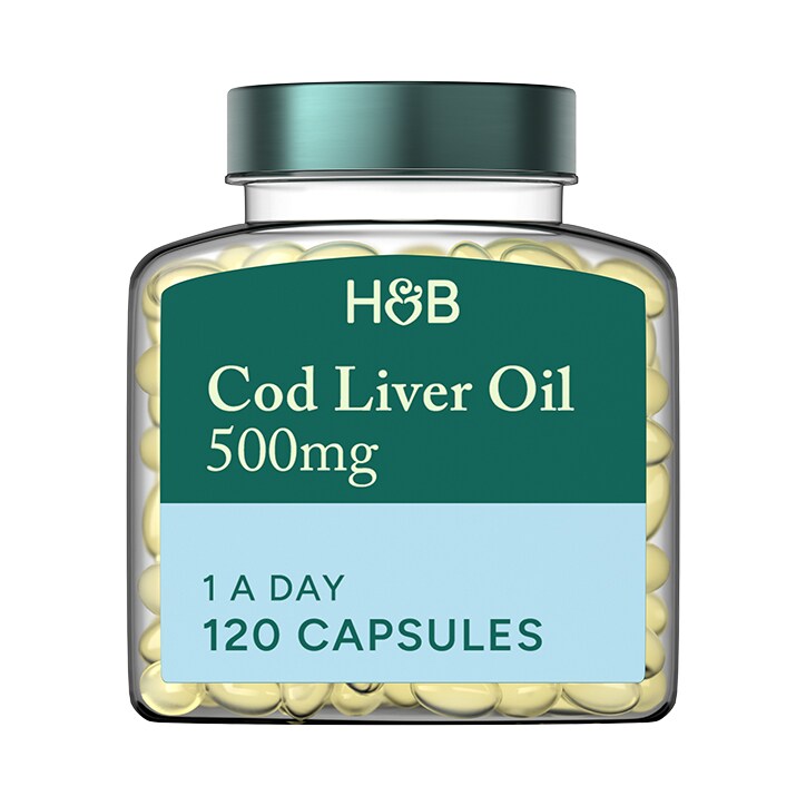 Holland & Barrett Pure Cod Liver Oil 500mg 120 Capsules - McGrocer