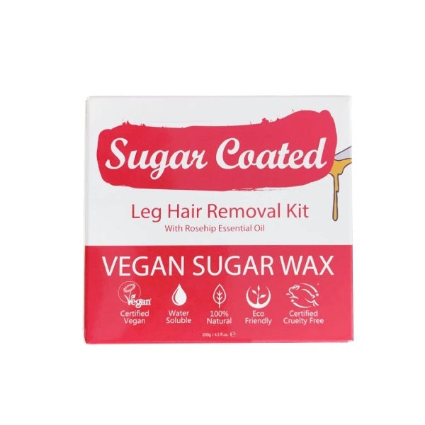 Sugar Coated Hair Removal Wax Kit Rosehip 200g (British brand)