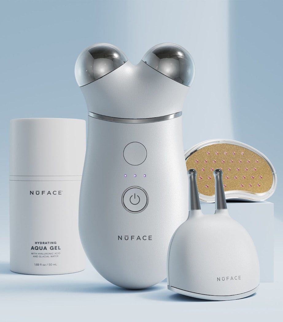 Nuface advanced facial toning device set with wrinkle reducer and eye/lip attachments, imported from the UK