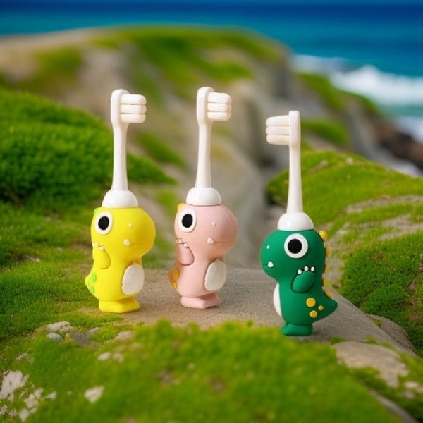Smiley Clinic Kids Dinosaur Toothbrush Lemonade Yellow (British brand)